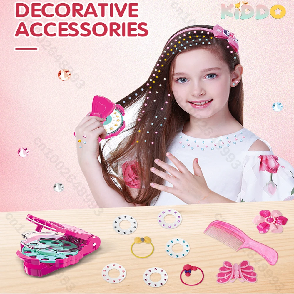 

DIY Hairdressing Tools Drilling Rig Bling Girl Braiding Machine Jewelry Beads Dress Up Pretend Play Toys Birthday Xmas Gifts