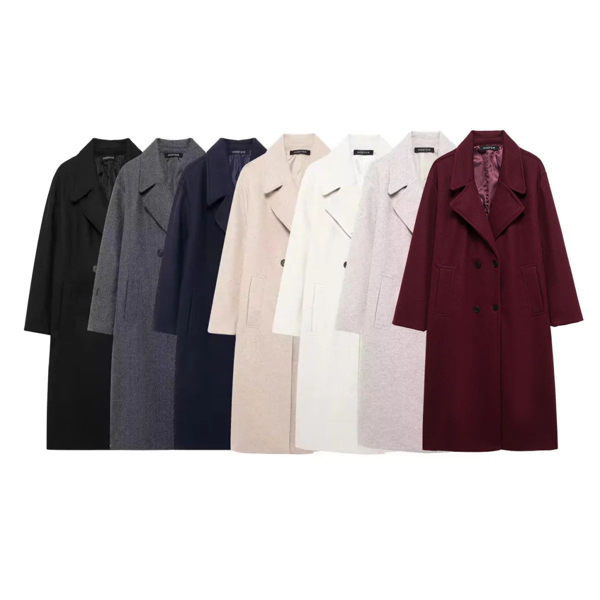 

Autumn Woman Loose Warm OvercoatsWomen Chic Solid Color Long Sleeve Lapel Pocket Double Breasted Decorate Coat Jacket