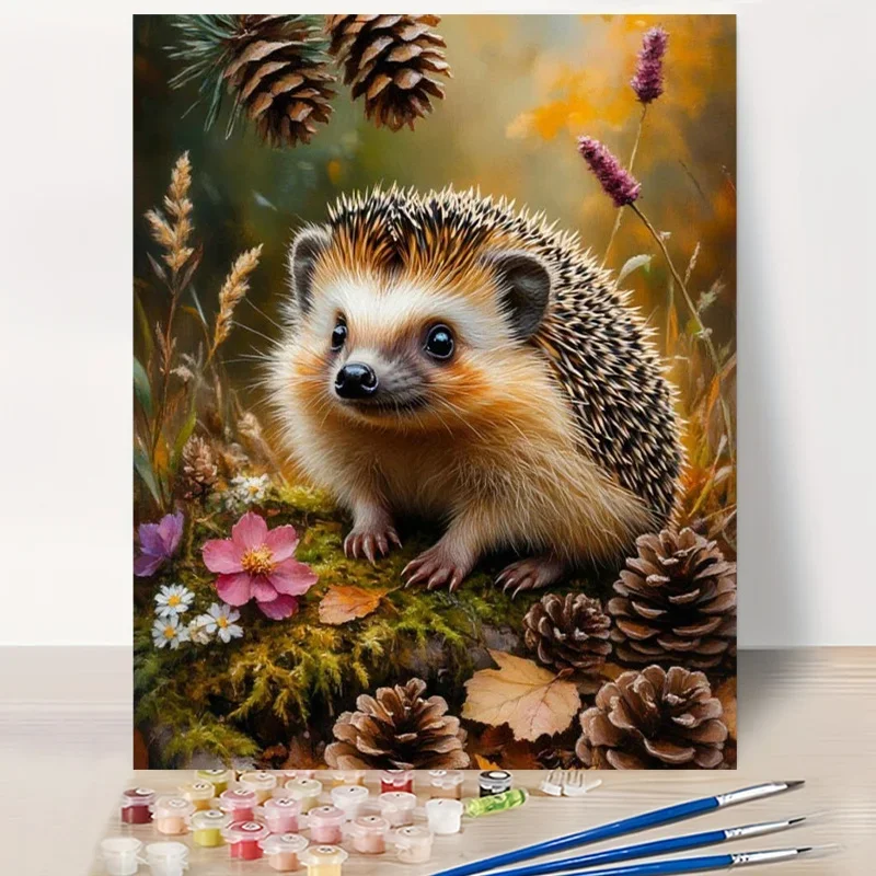 Professional Professional Art Use, DIY Paint by Numbers Kit Suitable for Beginners - 40×50cm/15.7x19.6in Hedgehog Paint by Numbers with Numbe - Aliexpress Deal