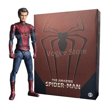 CT The Amazing Spiderman S.H. figuarts Andrew Garfield Spider-Man ชุดสูทสีดำ SHF โมเดล Action FIGURE Anime ของขวัญของเล่น
