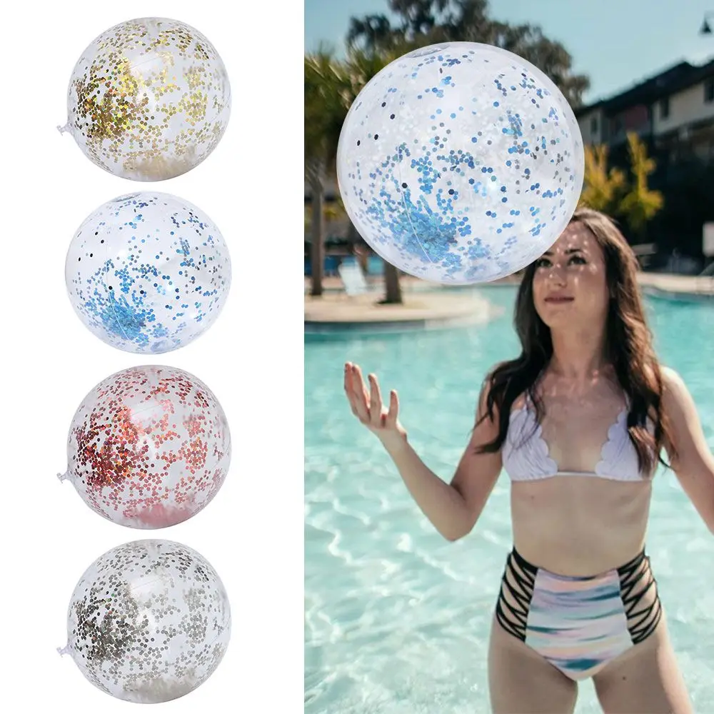 40cm Hobbys Sommers port Outdoor Glitter Pump aufblasbare Strand ball Schwimmbad Spielzeug Wasser bälle Party zubehör