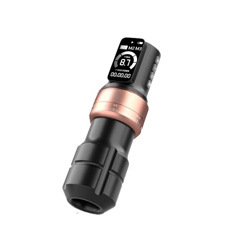 Adjustable Stroke Wireless Tattoo Pen - Rechargeable Liner & Shader All-in-One Machine with OLED Display