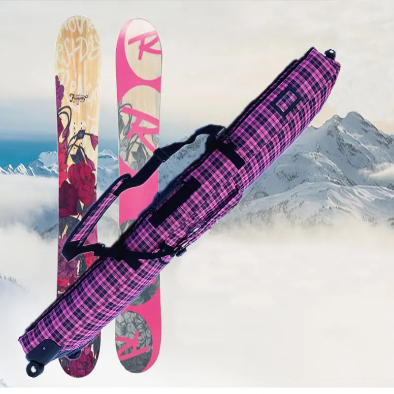 

Snowboard double board snowboard bag ski shoe retainer bag Double shoulder single shoulder portable checked board bag wheel