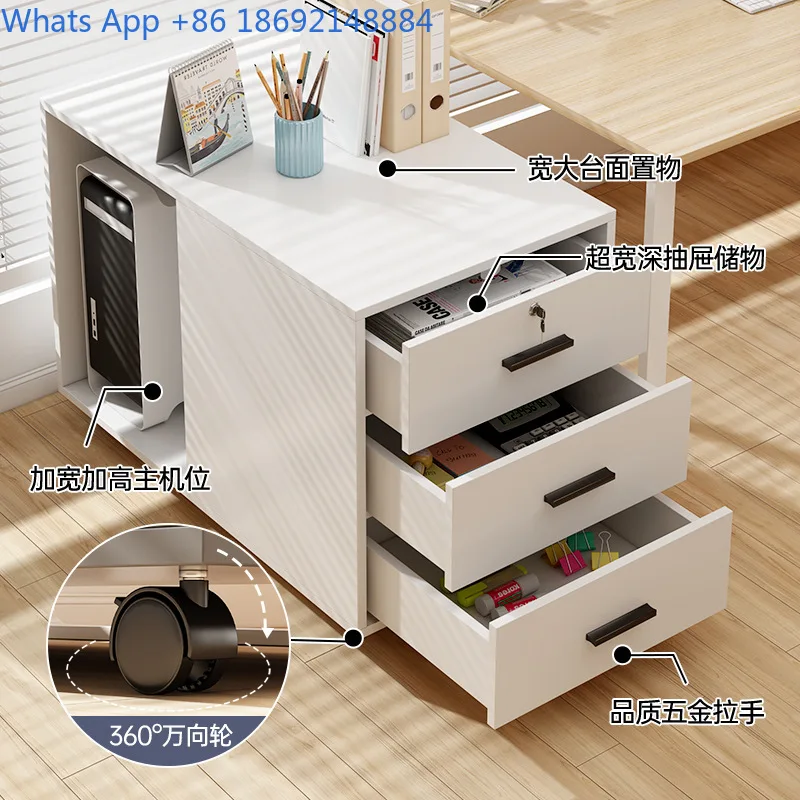 Wooden File Cabinet with Lock Multi Drawer Storage Unit for Office Under Desk Organizer Mobile Side