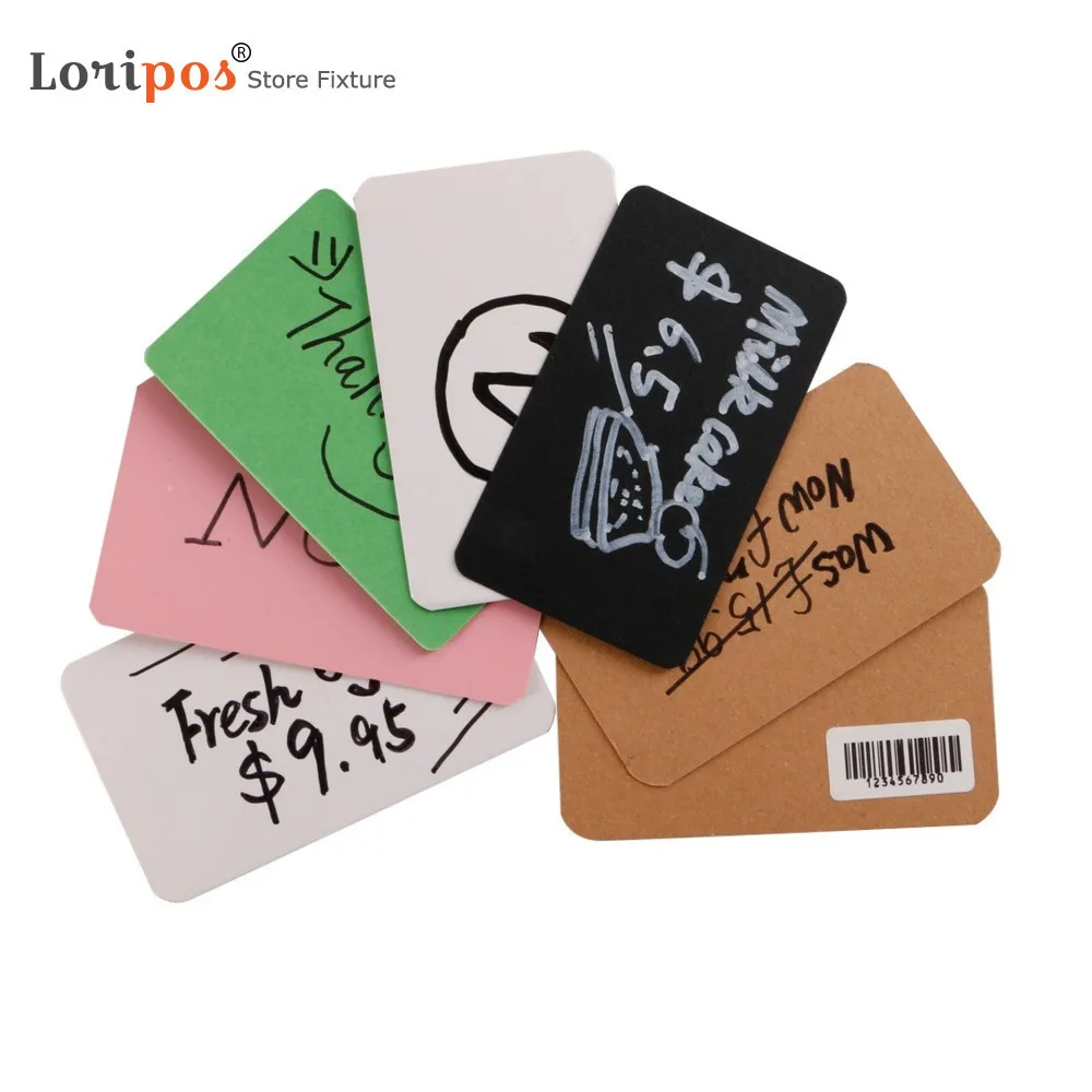 100pcs/box Colored Retailing Store Price Tag New Blank Kraft Paper Handwritten Paper Card Food Shop Pricing Ticket