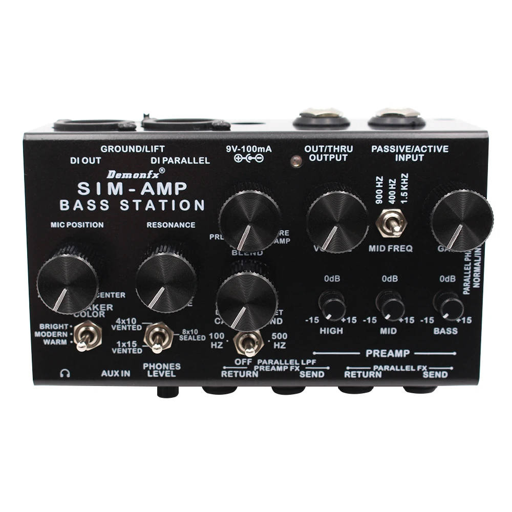 Demonfx SIM-AMP Bass Preamp Amp Simulator Cab IR Loader Clean Boost DI Box Multi-Effect Sound Processor Pedal