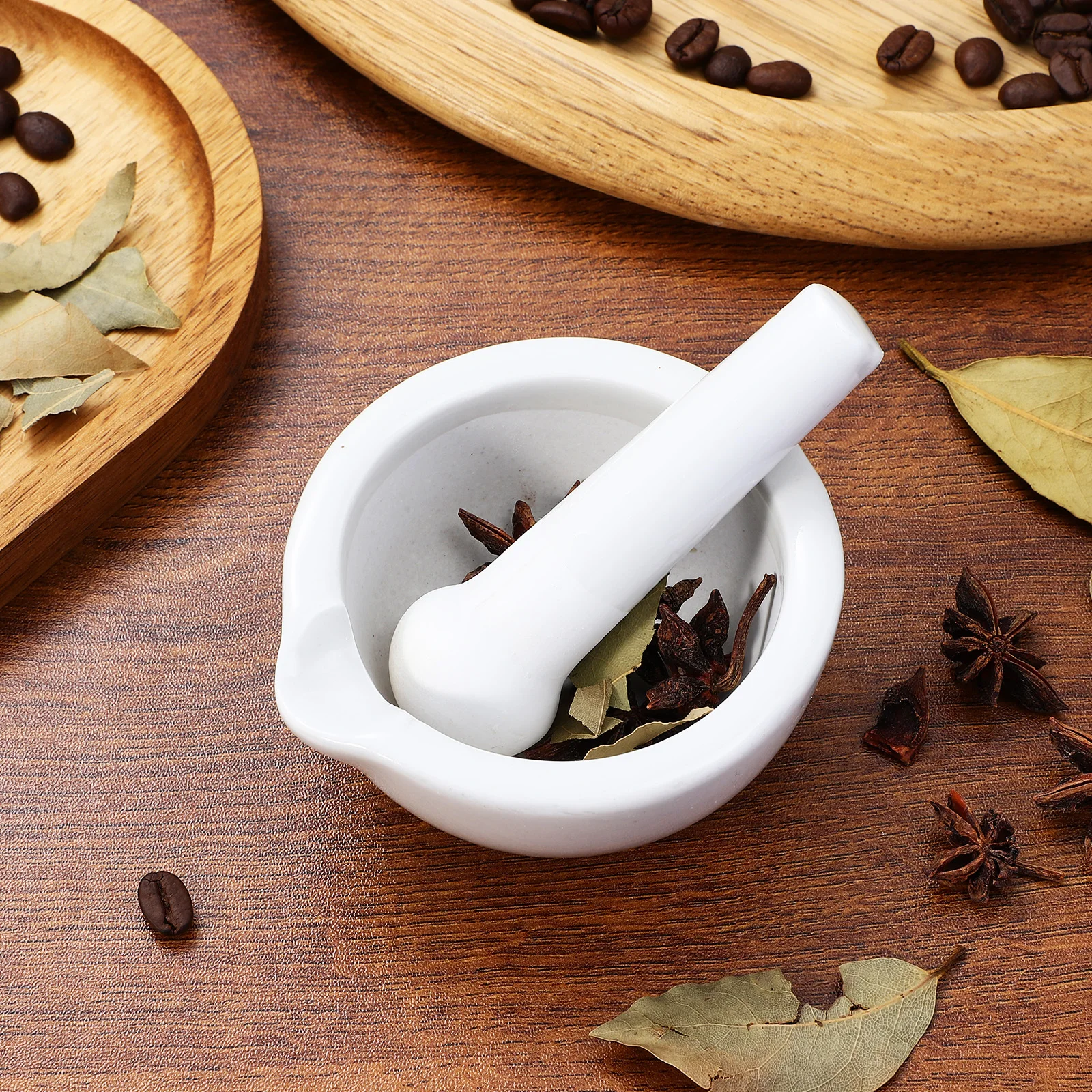 

2Sets Porcelain Mortars and Pestles Grinding Bowl Set Unpolished Rough Interior for Better Grinding Small Cutout Design Easy