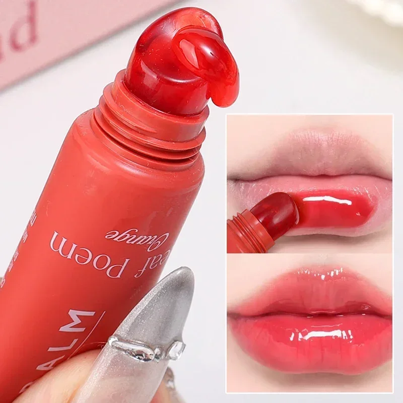 Gelei Plumping Lipgloss Tube Nude Bruin Rode Spiegel Vloeibare Lippenstift Transparante Hydraterende Lippenbalsem Olie Lippen Make-Up Cosmetica