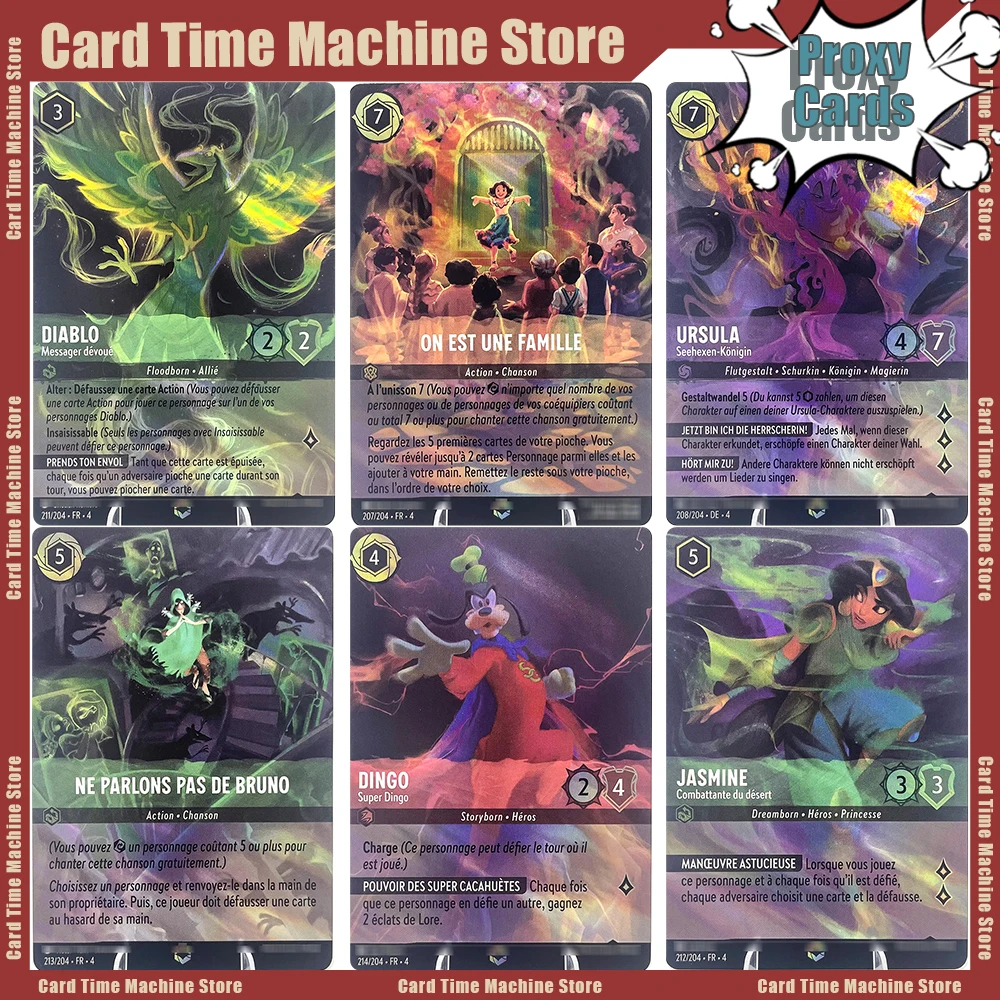 

Прокси-карты Lorcana PTCG Коллекция карт «сделай сам» Настольные игры 4-DE-222 4-DE-221 4-FR-221 4-DE-220 4-FR-222 4-DE-219 4-FR-205