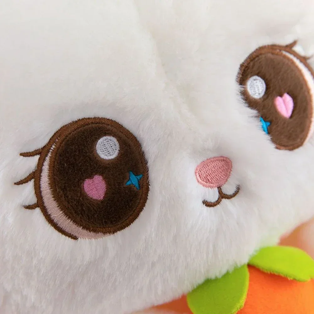 30CM Eat Carrot Rabbit Plush Toy Cute Carrot Embroidery Big Eyes Sleep To Accompany The Small White Rabbit Doll Festival Gifts