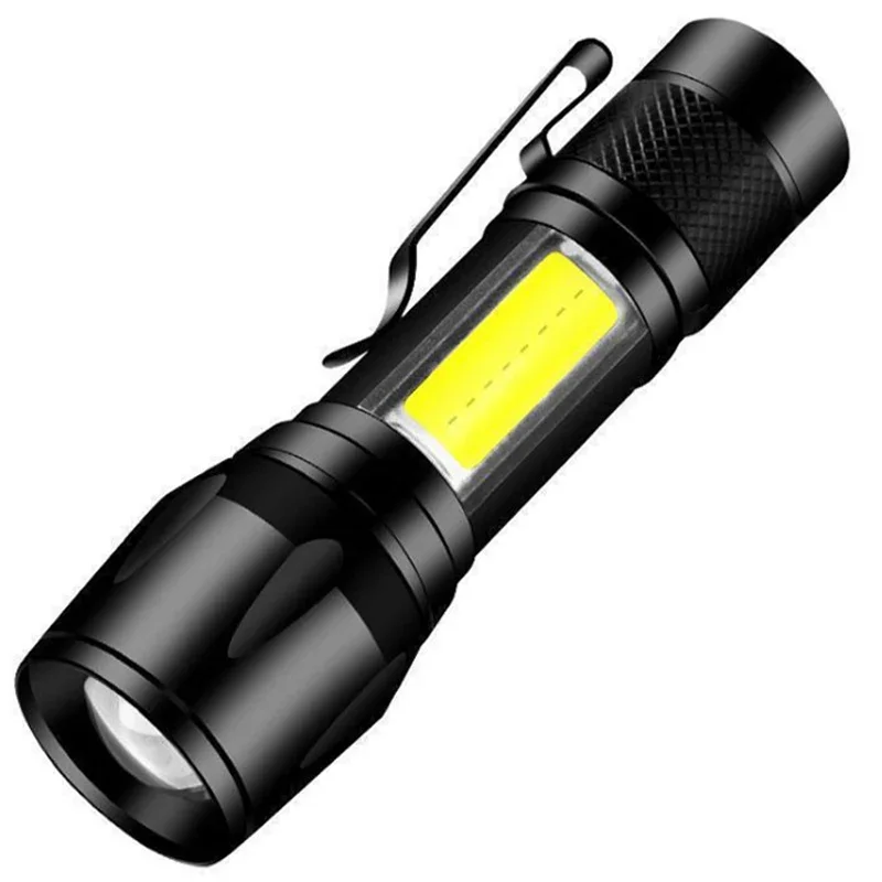 Lanterna LED Zoom Foco com construído em bateria, mini tocha lâmpada, lanterna impermeável, Penlight ajustável, 2000Lumen