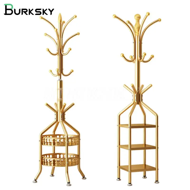 Metal Hanger Coat Rack Floor Standing Bedroom Clothes Rack Coat Rack Clothes Hanger Coat Shelves Shelf Entrance Hall Furniture