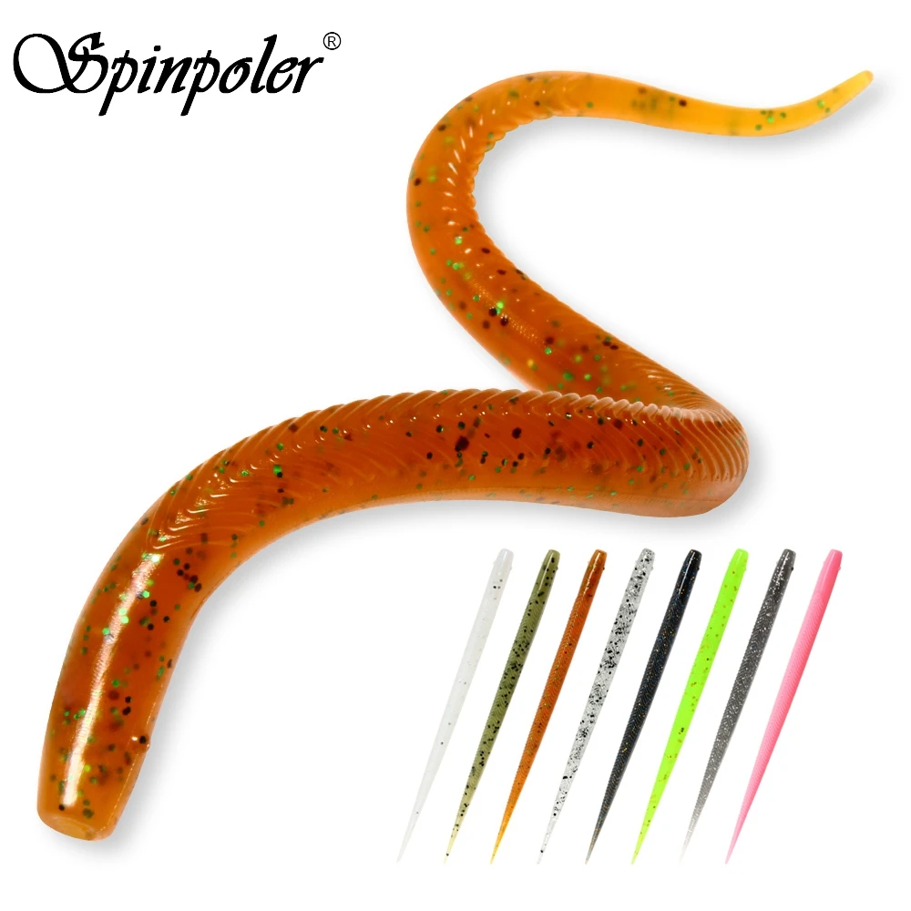 Spinpoler Soft Worm Fishing Lure Stick Tail 14cm Artificial Loach Senko Silicone Fake Bait Swimbait Jig Wobbler Fishing Tackle