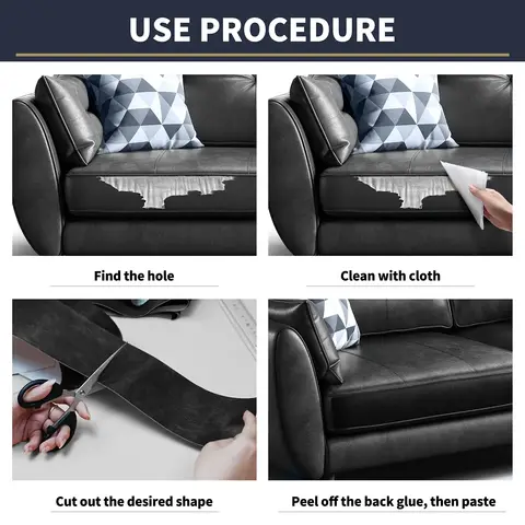 2025 Ny läderreparationstejp självhäftande hus DIY-fix för soffa, motorcykel, bilsäte, stol, väska, hem, lakan, klistermärken 10 best sales självhäftande lapp - №8