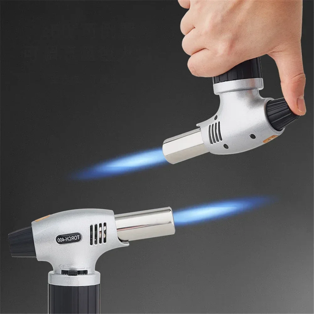 Kitchen Welding Torch Lighter Jet Flame Gun Gas Lighters Outdoor BBQ Cooking Jewelry Invertible Windproof Ignition Spray Gun