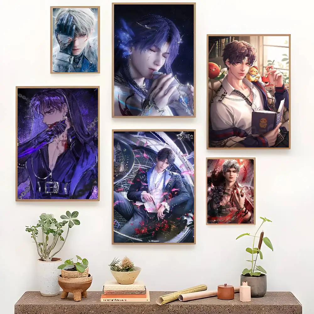 Póster de Papel Impermeable con Diseño de Juegos Interactivos de Amor y Romance Espacial Profundo, Adhesivo Decorativo para Cafetería, Arte Mural