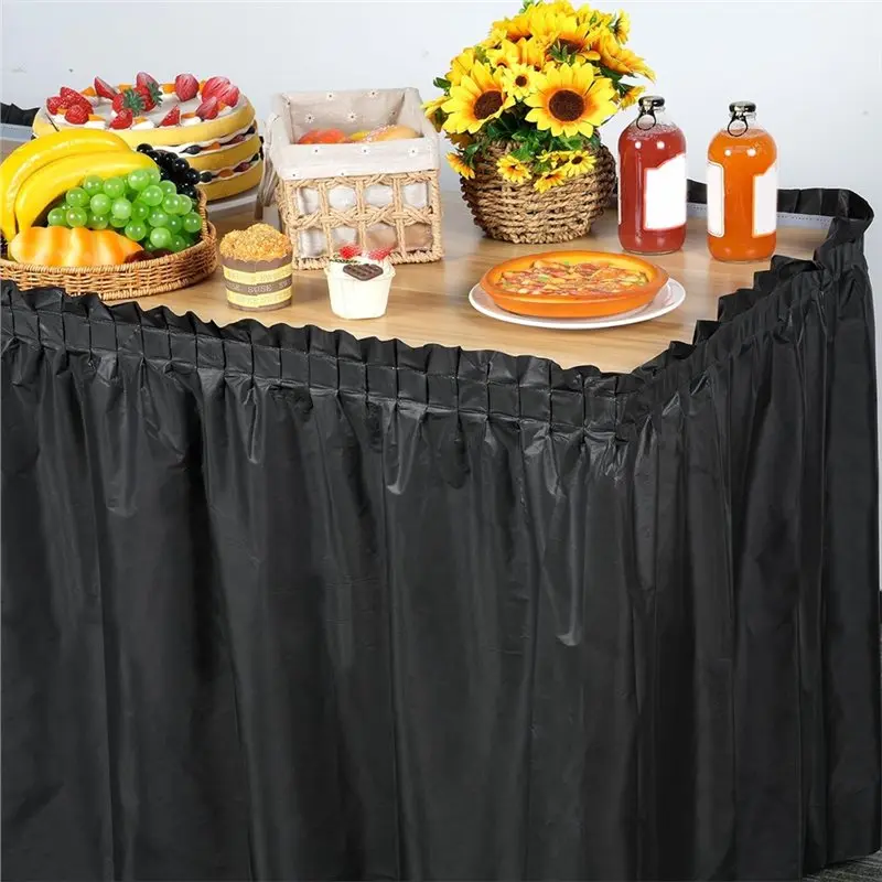 [NEWA64Z!】 Table Skirt Party Decorations,Table Decorations For Banquet Birthday Wedding Gender Reveal Graduation Party Supplies