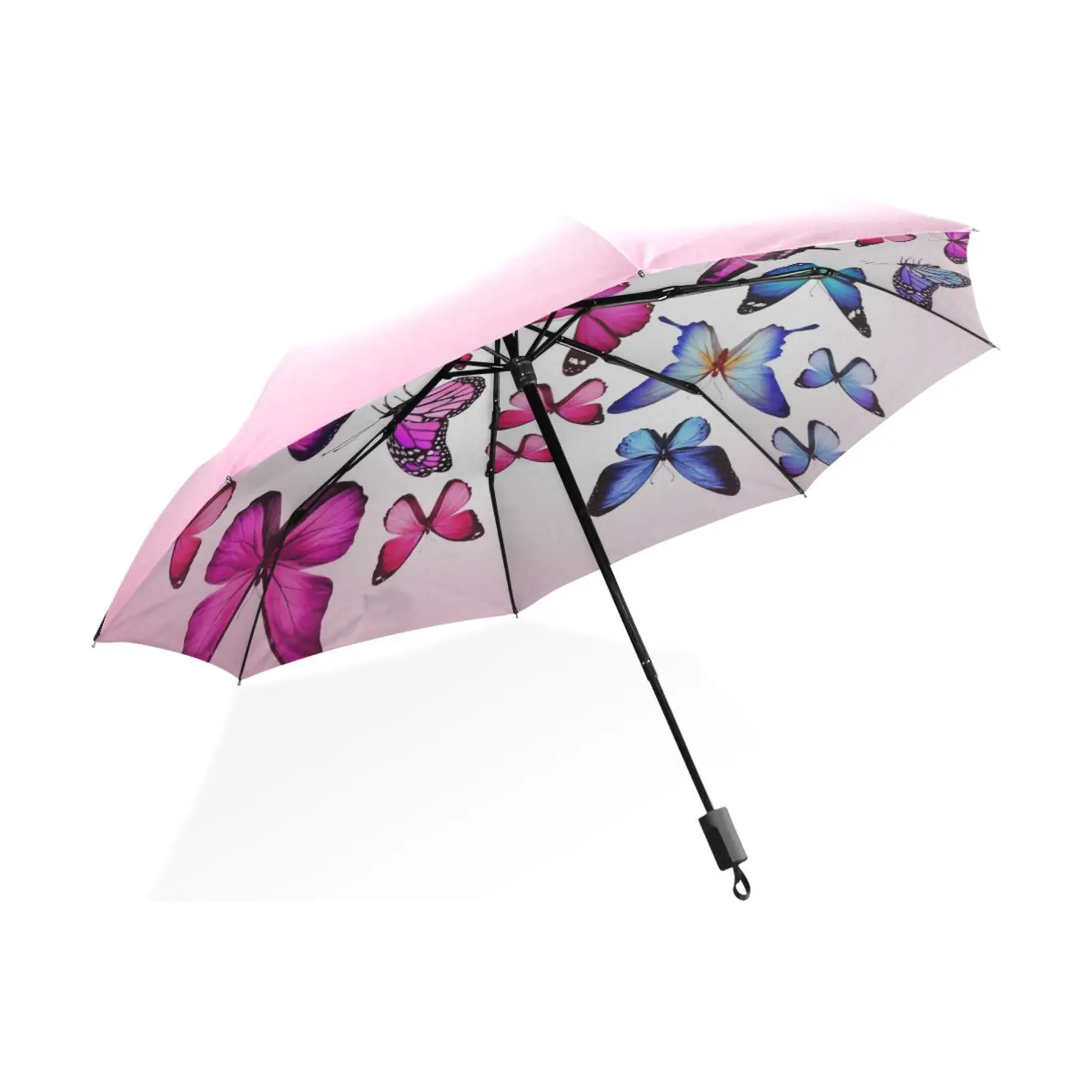 Butterfly diversification style Pattern Folding Umbrella Umbrella Portable Folding Sunny and Rainy UmbrellaParasol Sunny  ﻿