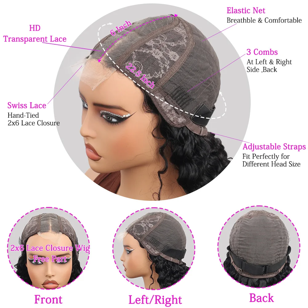 Water Wave Lace Closure Wig Image 9