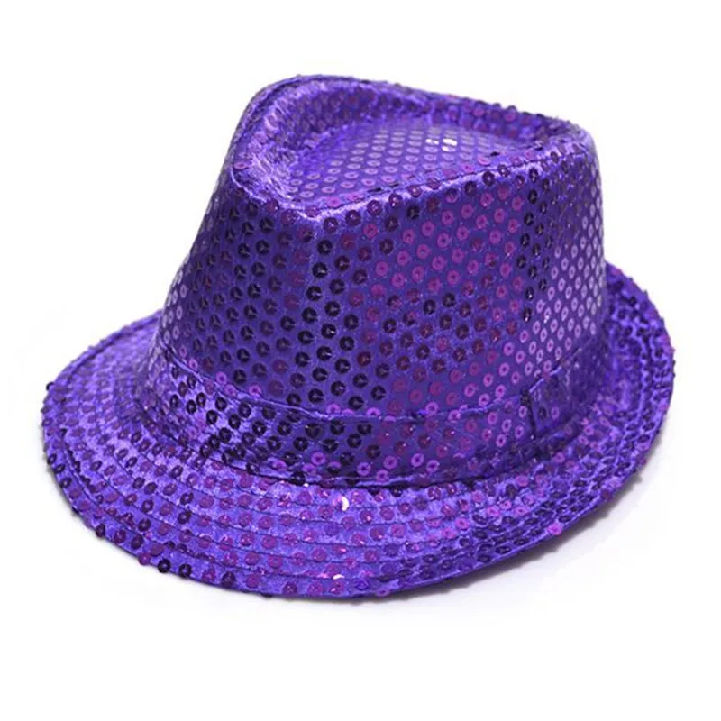 10pcs Girls Boy Woman Man Sequin Trilby Fedora Jazz Hat Cap Party  Dress Wedding Festival Halloween Christmas view 3