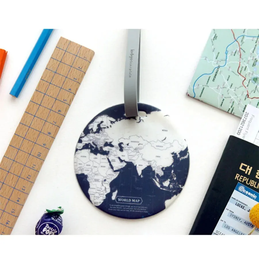 여아용 지도 수하물 태그, 실리카 젤 여행 가방, ID 주소 거치대 수하물 탑승 태그, 휴대용 라벨, 여행 액세서리