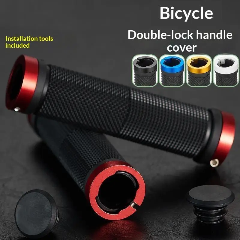 1Pair Bike Handlebar Grips Double Lock On Bike Plastic Handle Grip For Folding Bike Beach Cruiser Scooter Riding Equipment