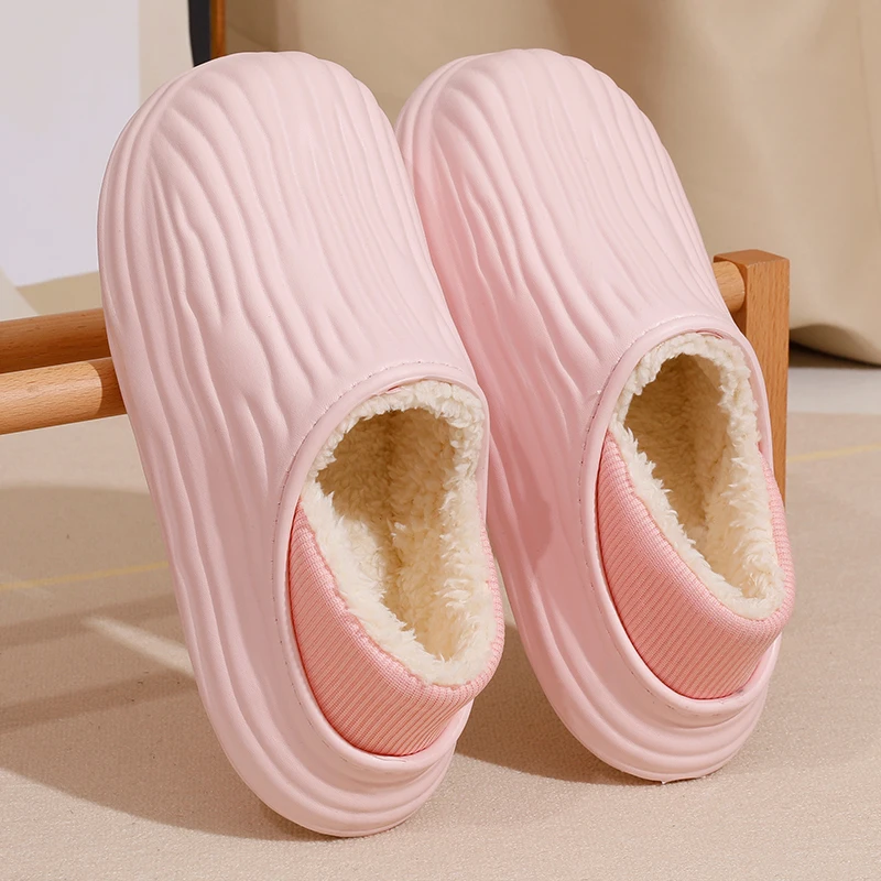 Fashion Women Winter Waterproof Cotton Slippers Indoor Outdoor Warm Plush Slippers Woman Comfortable Non Slip Casual Home Shoes