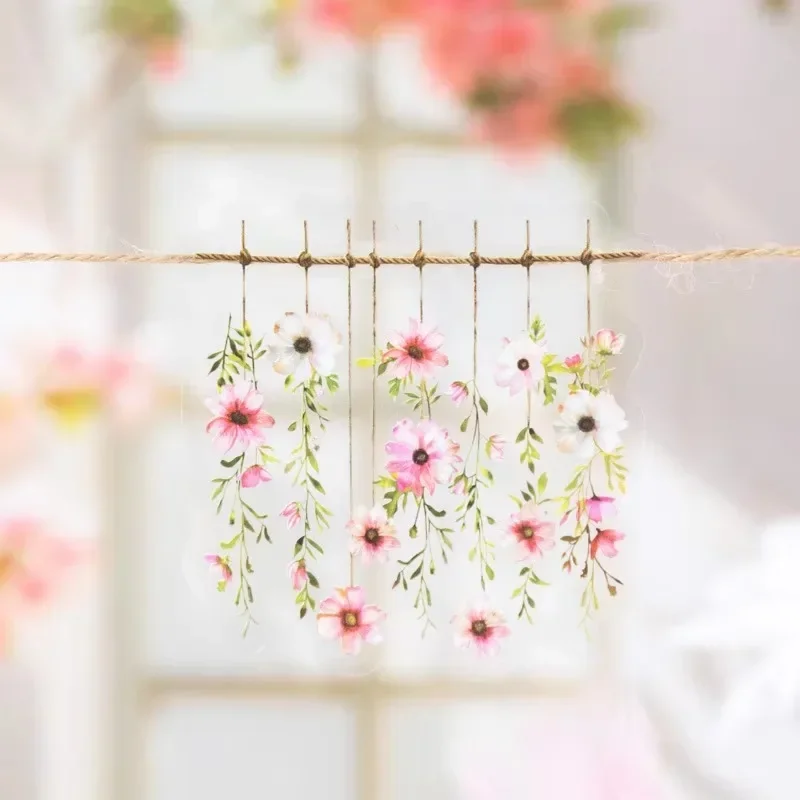10Pcs Sticker Pack Flower Season Time Series Vintage European Style Collage Base Materials for Scenery Building Account 6 Styles