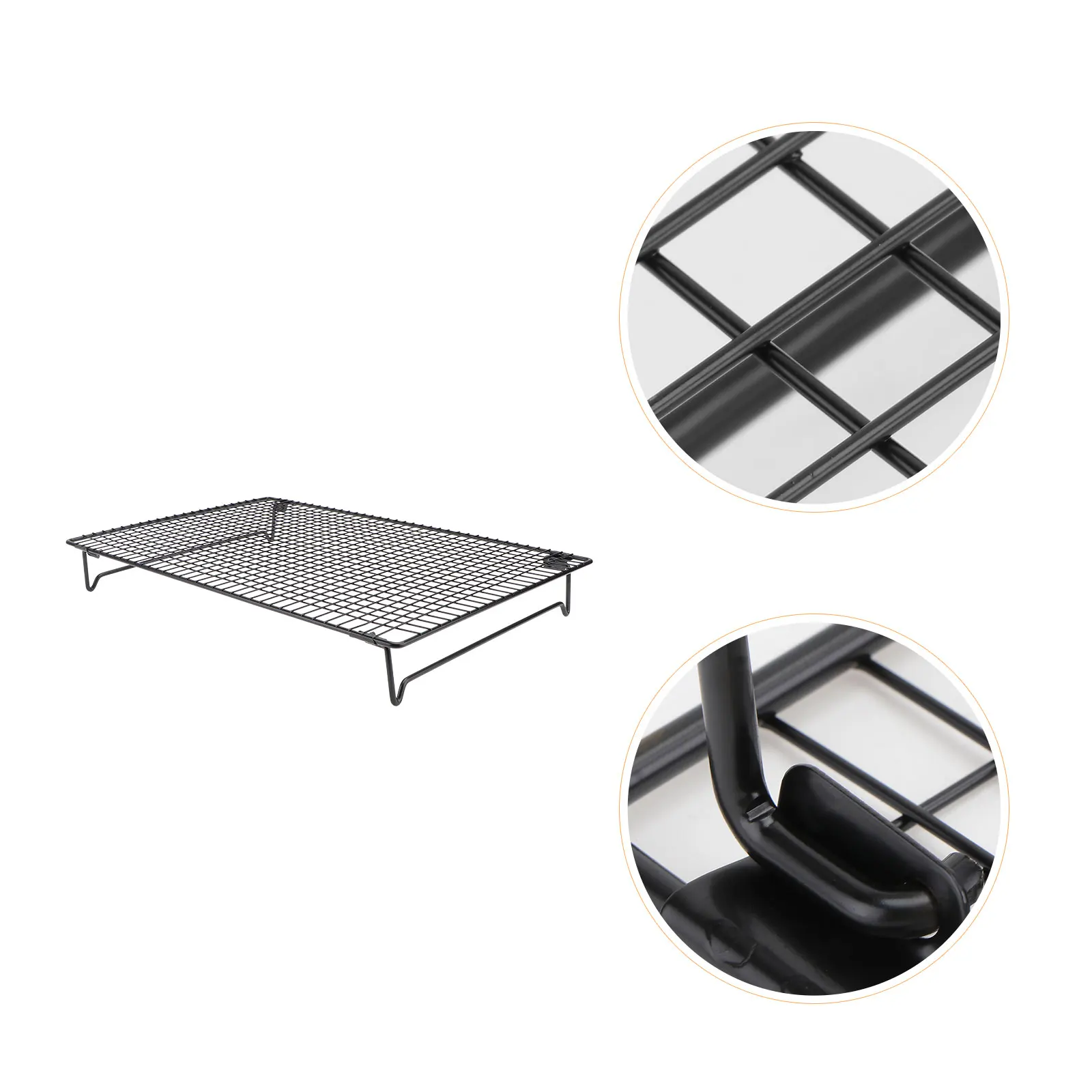 

Cake Cooling Rack Carbon Steel Nonstick Coating Large Capacity Bakery Tools Baking Pan Bread Drying Rack Black Temp Paint