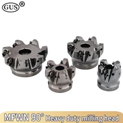 MFWN MFWN90 degrees Heavy Cutting Flat Milling Cutter Head Disk 50 63 80 100 3T 4T 5T 6T 7T for CNC Carbide Insert WNMU080608