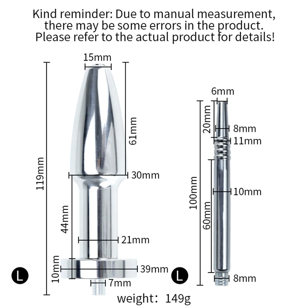 2 In 1 Horse Eye Stick Anal Plug Vaginal Urethral Stimulation Flush Enema Clean Adult Masturbation Sex Toys Couples for Man Butt