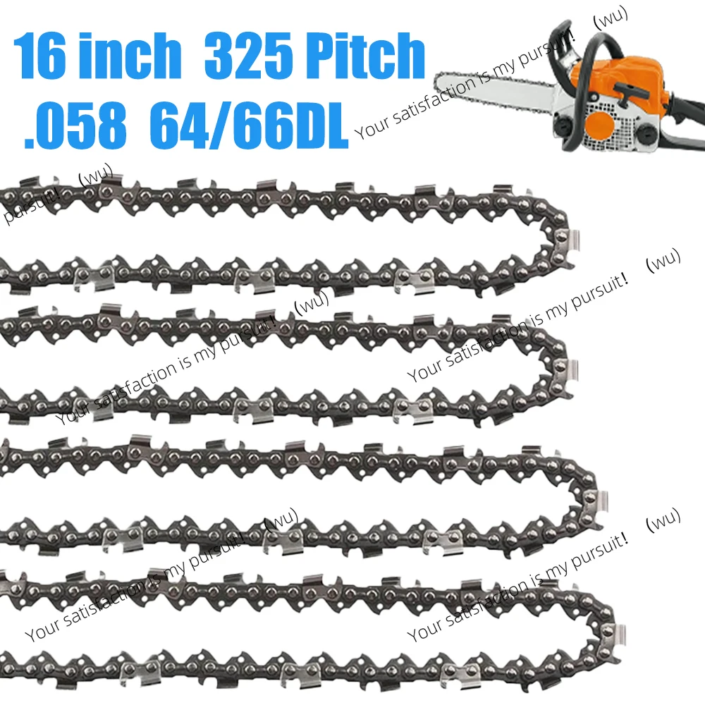

1/2 шт. цепь бензопилы 16 дюймов, шаг .325 дюйма, калибр .058 дюйма, 64/66 приводные звенья для Husqvarna 435 430 136 137 141 142 261 262 362/550XP