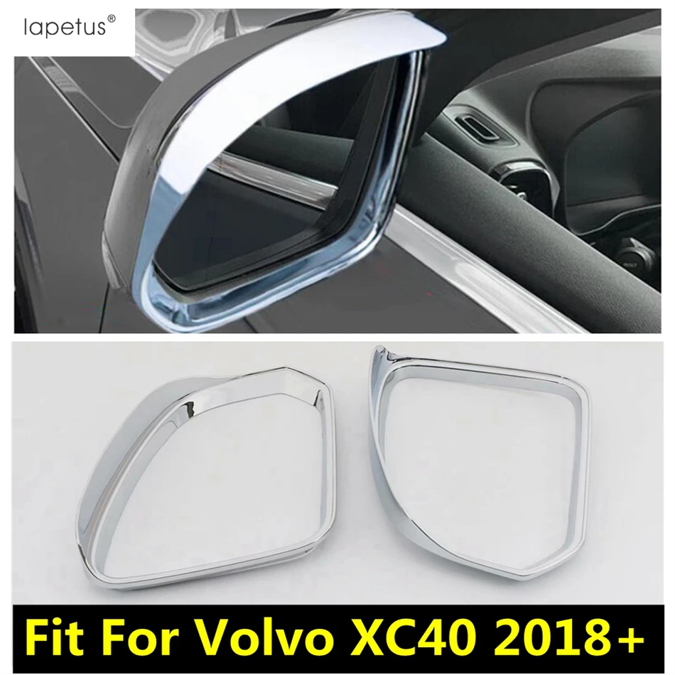 

Car Rearview Mirror Rain Eyebrow Decoration Protection Cover Trim For VOLVO XC40 2018 - 2024 ABS Chrome Accessories Exterior Kit