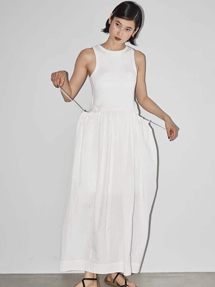 اليومية المرأة سليم صالح Svel سترة الدكتور عالية الخصر المرقعة تنورة طويلة ألف خط مزيج القطن الصيف وصول جديد