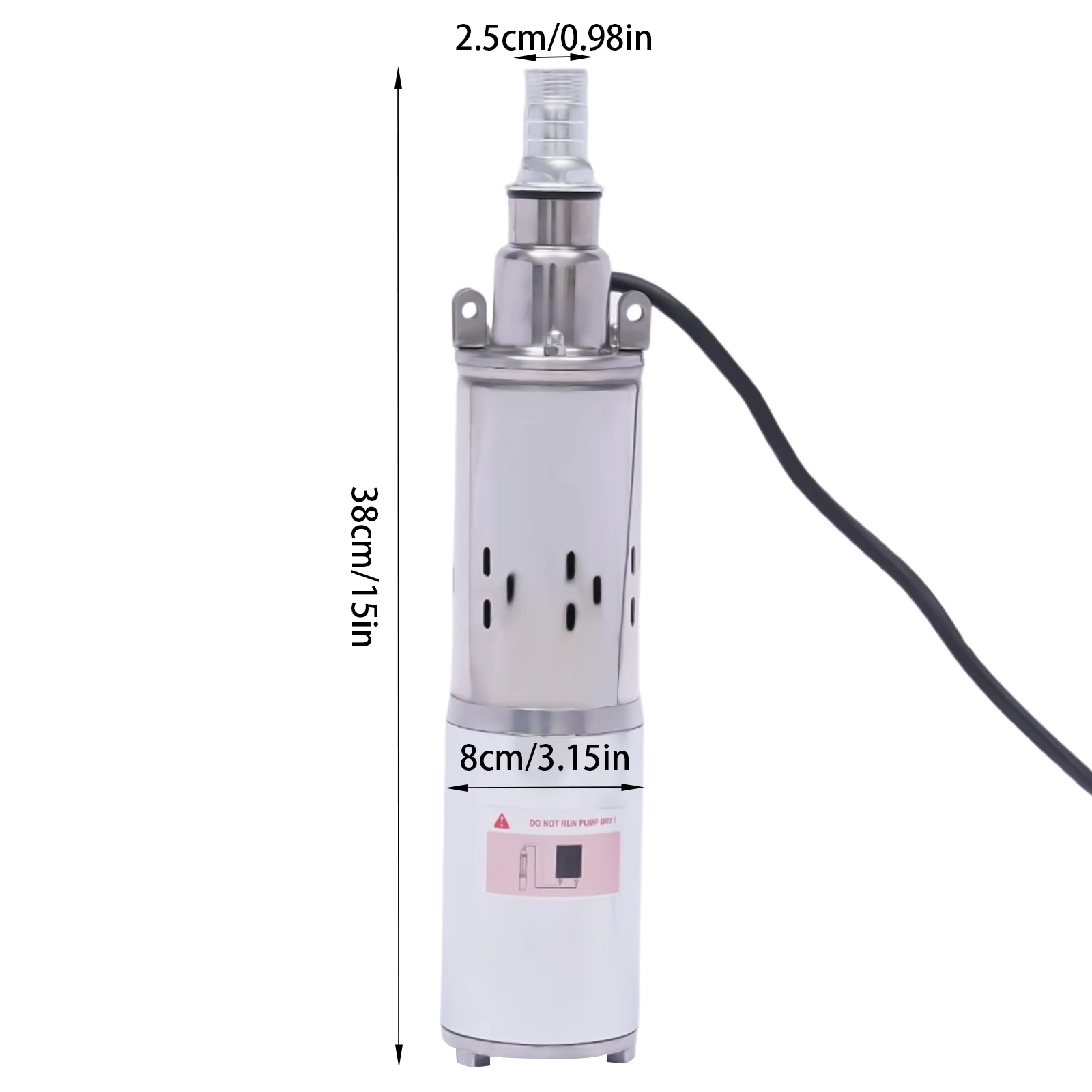 Imagem -06 - Bomba de Água Submersível Profissional Ferro de Poço Profundo para Jardim Casa 12 v 12 m³ por h 180 w de Potência Aço Inoxidável