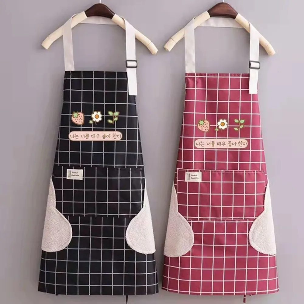 

New Breathable Kitchen Apron Polyester Wear-resistant Chef Apron Korean Style Cooking Smock for Women Girl