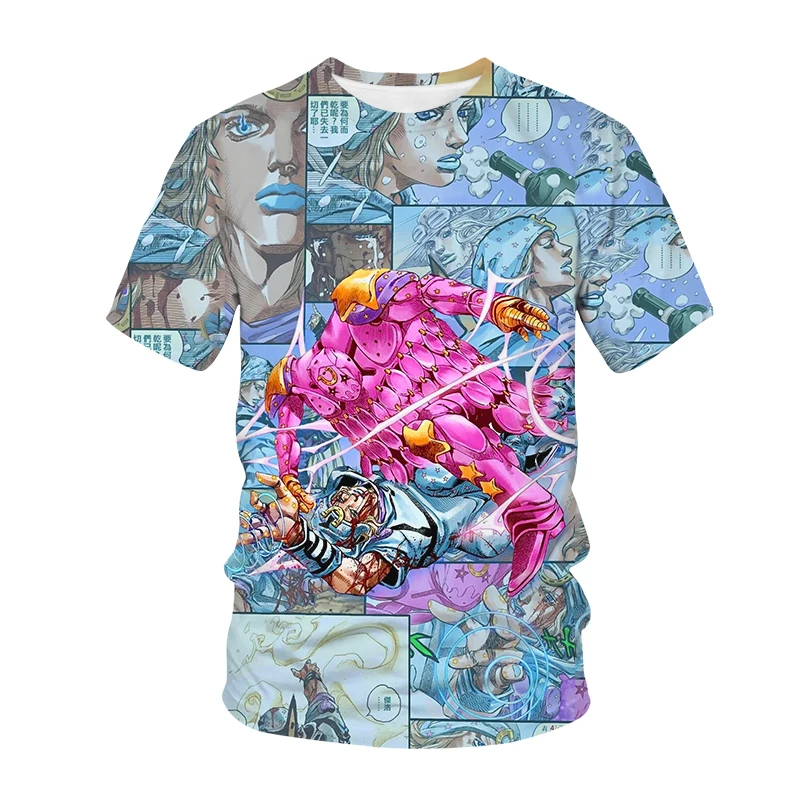 New Jojo Bizarre Adventure T-Shirts Anime Manga 3D Print Streetwear Men and Women Fashion Oversized Kids Tees Tops Clothing