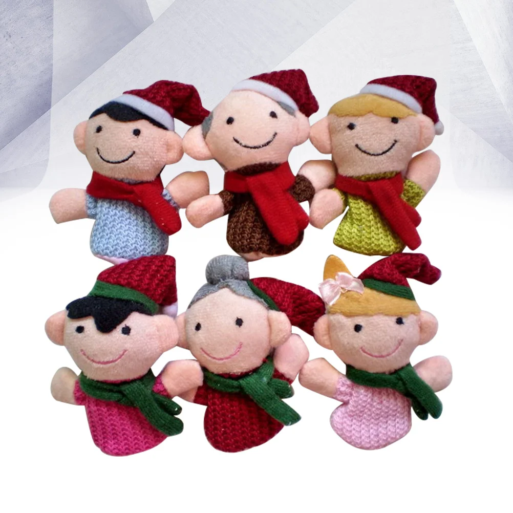 6 PCS Finger Puppets Puzzle Christmas Hand Kids Child Childrens Toys