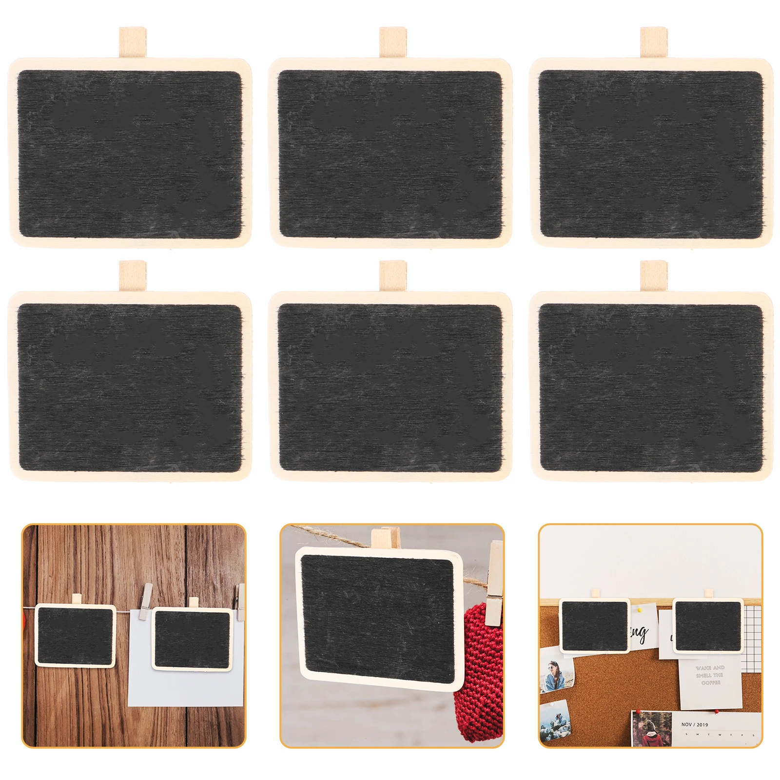

10Pcs Creative Board Memo Clips Decorative Mini Chalkboard Photo Holders for Office Desk Notes Note Clips