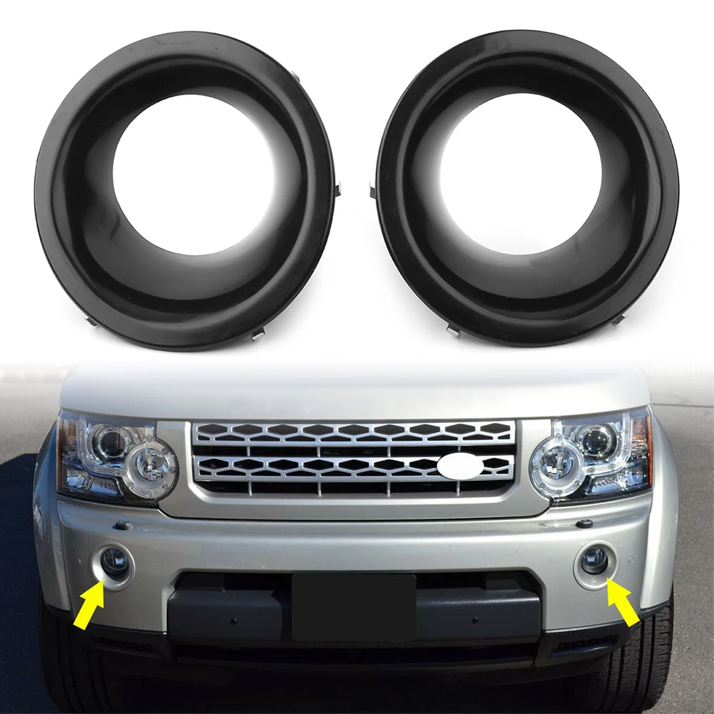 2Pcs Auto Black ABS Front Bumper Fog Lamp Light Cover Bezel For Land Rover Disvovery 4 LR4 2010 2011 2012 2013 2014