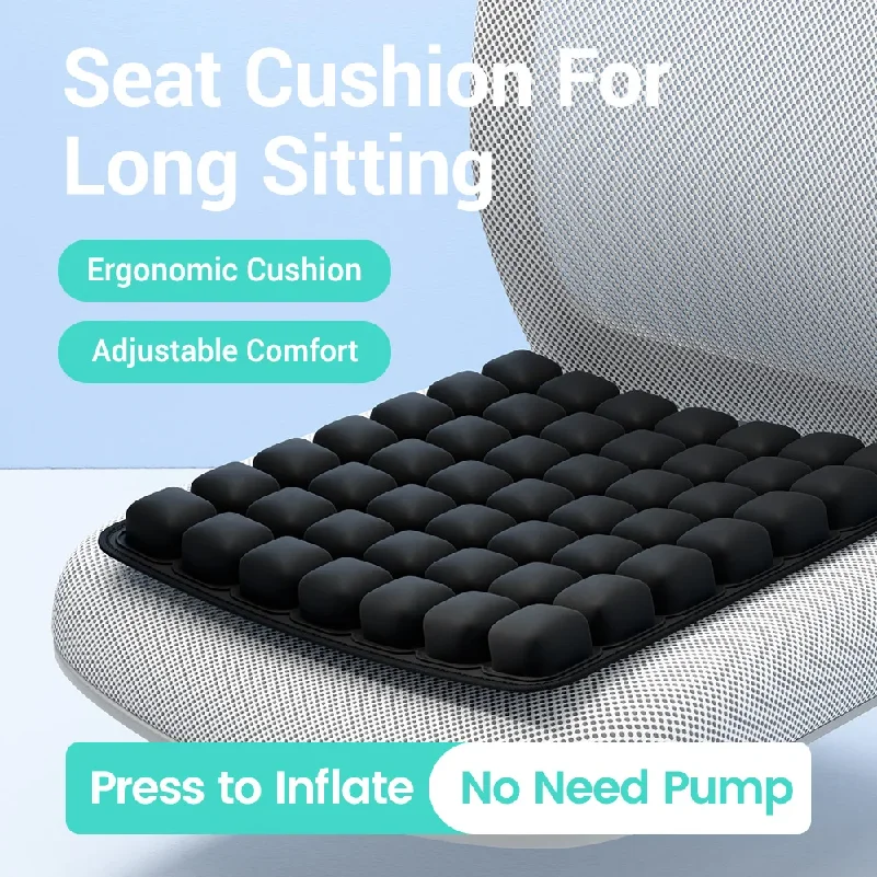 

1pc 3D Ergonomic Chair Cushion For Long Sitting, Office Chair Car Seat Cushion, Adjustable Inflatable Cushion