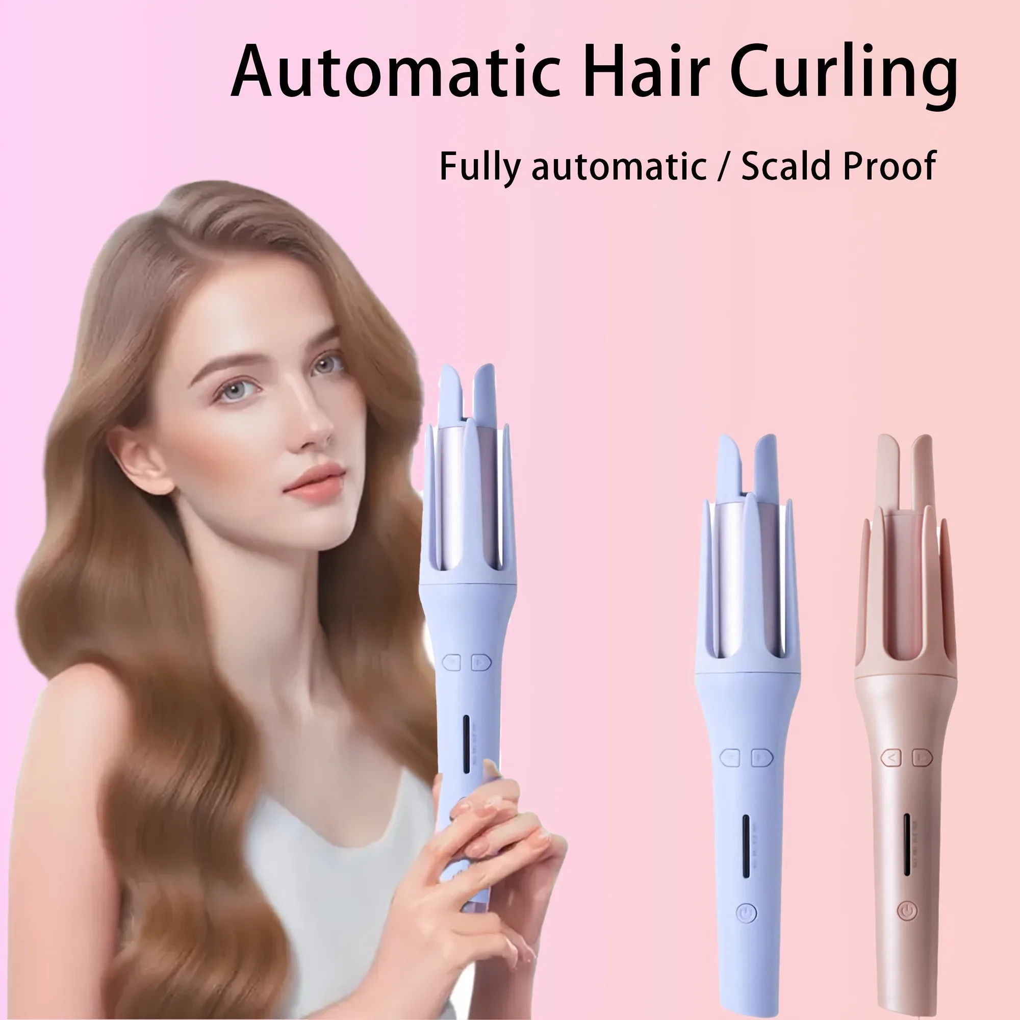 Professional 32mm Rotating Hair Curler with Ceramic Barrel,Auto Curling Tool for Daily & Party Hair Styling