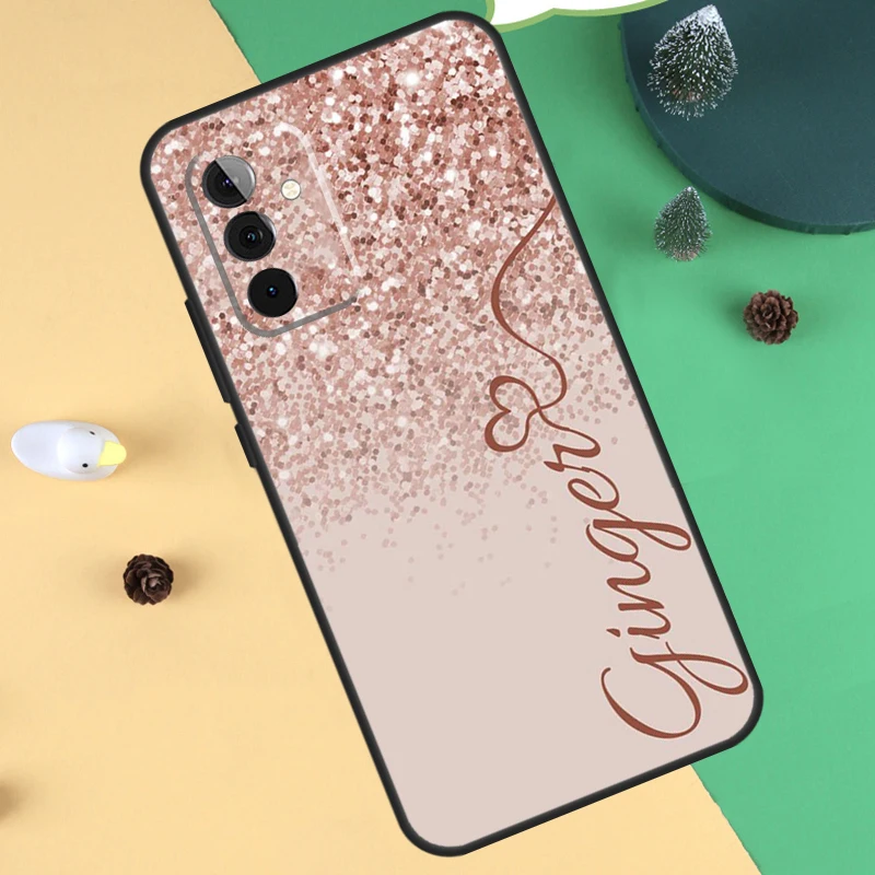 PERSONALISED Glitter name initials Case For Samsung Galaxy A55 A35 A25 A15 A51 A71 A12 A32 A52 A13 A33 A53 A54 A34 A14 Cover