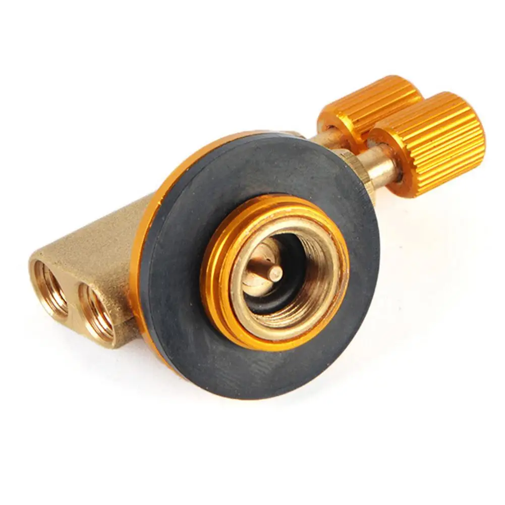 Gas Burner Camping Gas Stove Safety Switch Double Head Inflatable Valve Adapter for Flat Liquefied Gas Cylinder