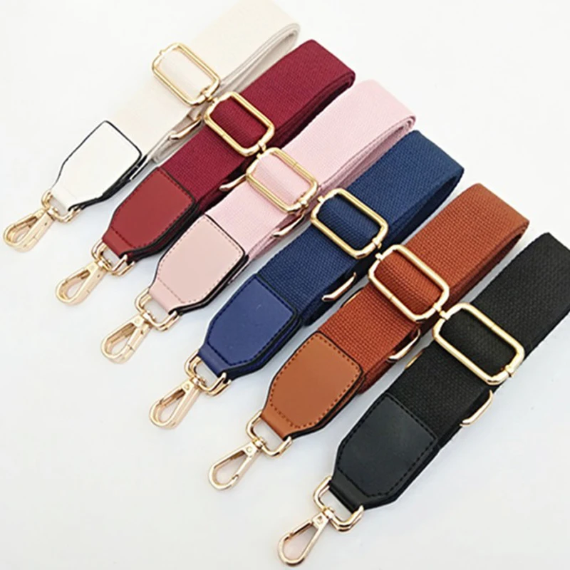 New Shoulder Bag Strap Pure Color Cotton Webbing Long Shoulder Strap High Quality Accessory Bag Adjustable Belt Messenger Bag