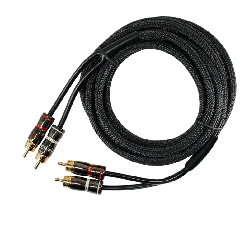 Car Power Amplifier Audio Cable Subwoofer Pure Copper Head Signal Cable Car Audio Modified 2RCA  Plug Audio Cord