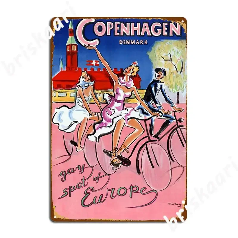 Copenhagen Vintage Travel Poster Restored Poster Metal Plaque Cinema Garage Party Decoration Wall Decor Tin Sign Poster