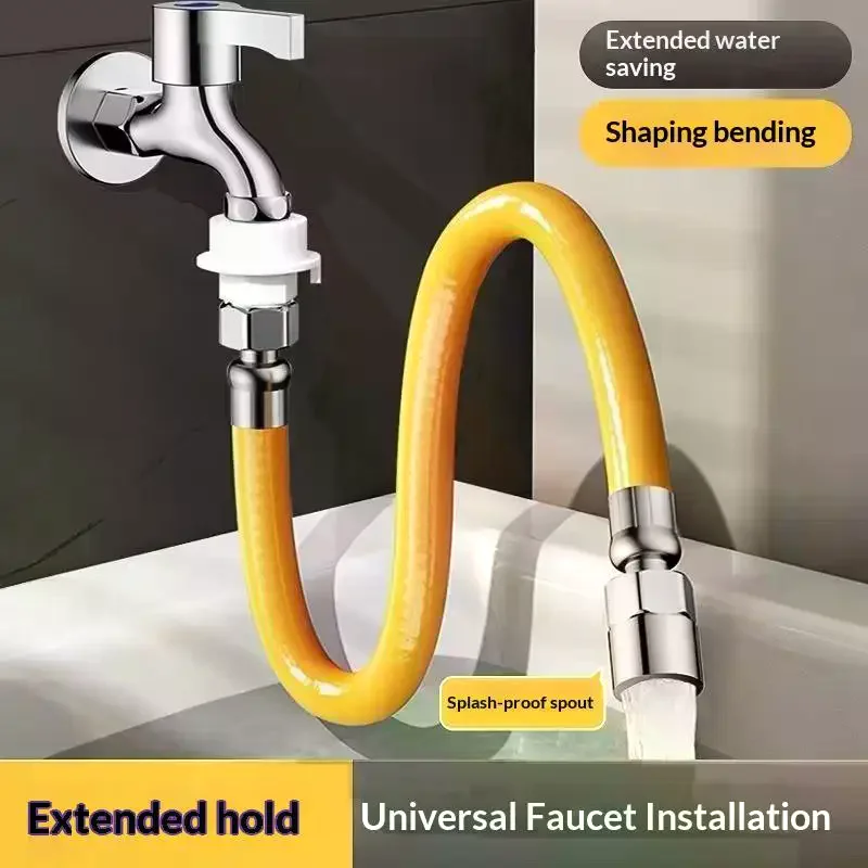 

1Pcs Splashproof Free Bending Faucet Extension Tube 1 Mode Faucet Extension Extender Adjust Stainless Steel Water Tap Pipe Tube
