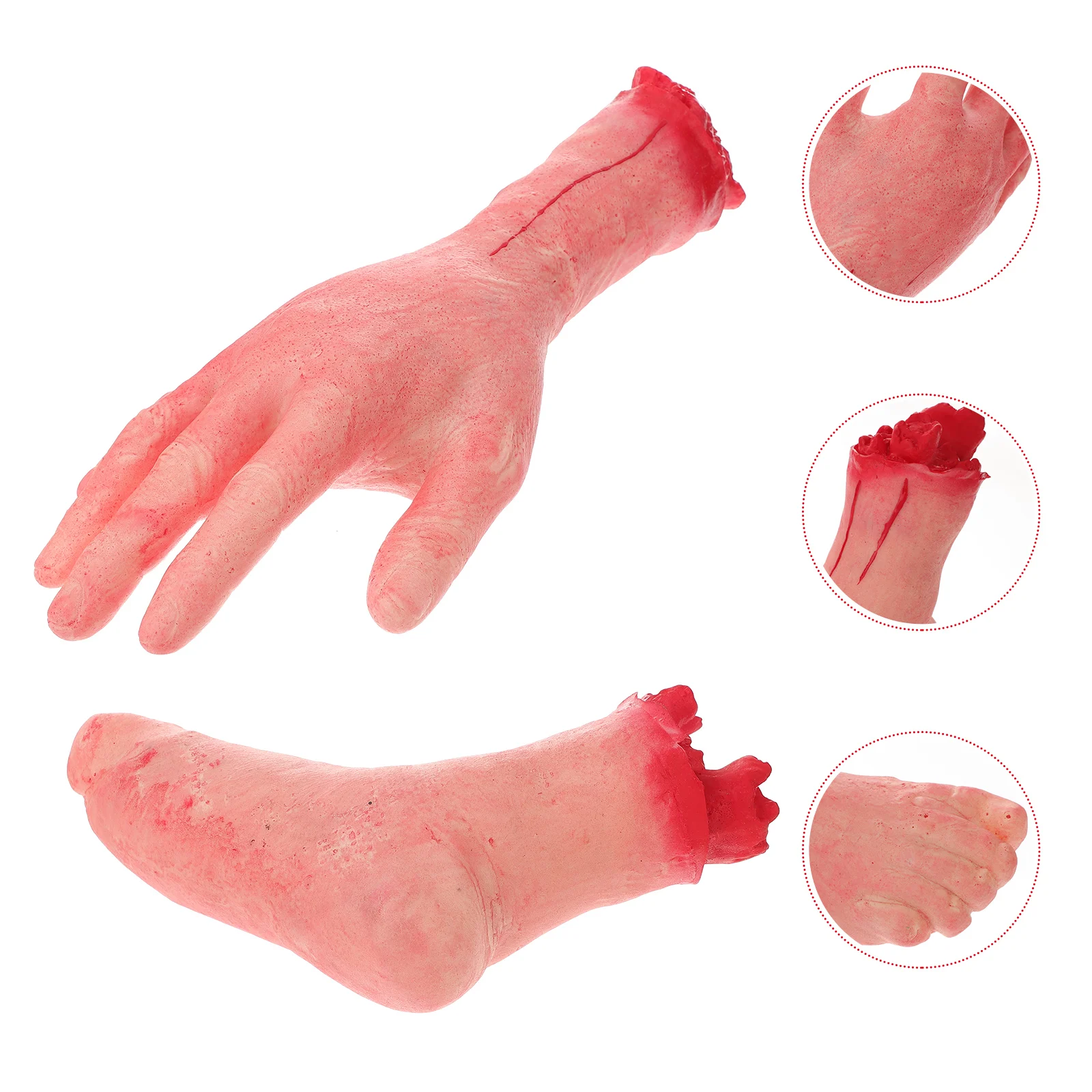 Jouets de fausses mains et pieds, 2 pièces, Simulation réaliste, parties du corps, accessoires de fête d'halloween, décorations, tour créatif
