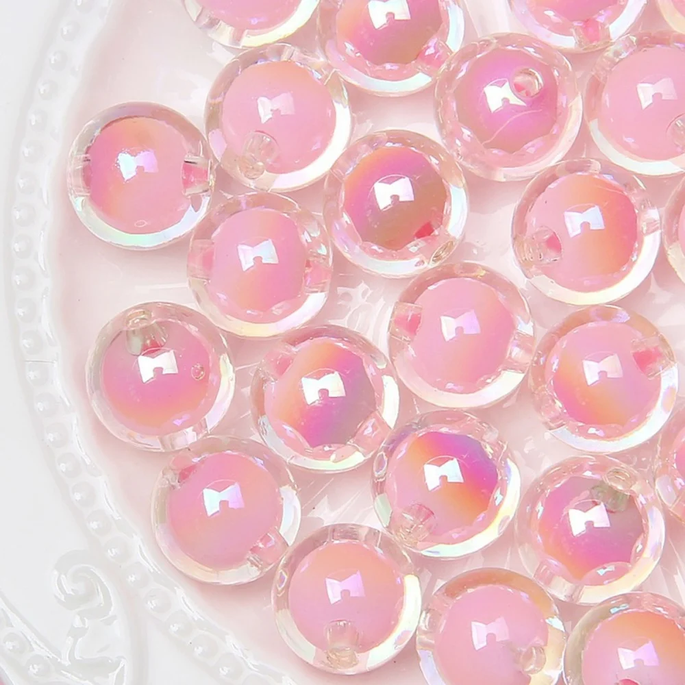 108 Stück 8mm Acrylperlen in Pink, Abstandshalterperlen. Lose Perlen DIY Perle in Perle Handmaterial, Dekorationsperlen – Detail 4